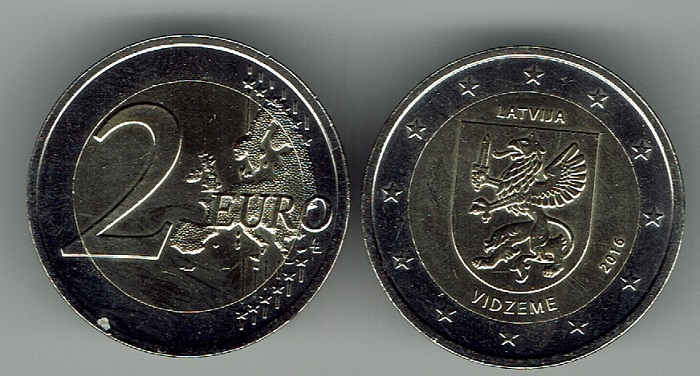 (afbeelding voor) Letland 2 euromunt 2016 Vidzeme - UNC